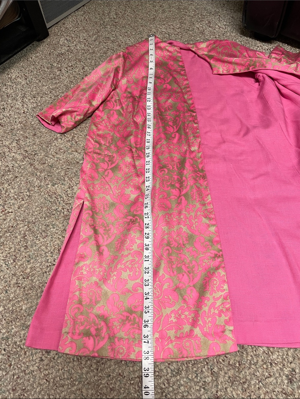 Vintage 60s Pink gold Brocade Coat and sheath Dress Set- amazing condition - Picture 8 of 11